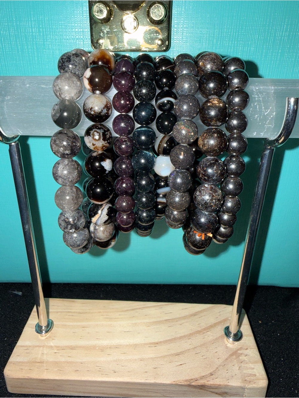 Variety of dark authentic crystal bead